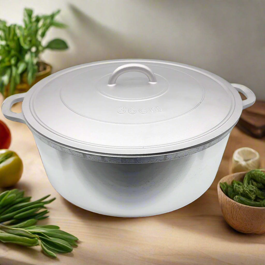 Super Quality Aluminum Caldero / Dutch Oven , Silver