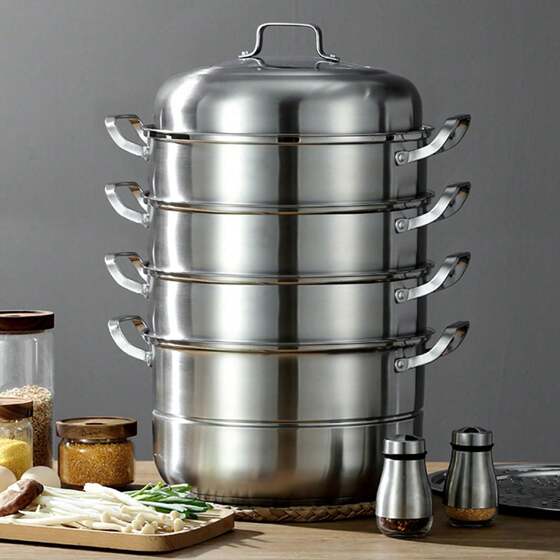 304 Stainless Steel 5-Layer Large Capacity Cookware