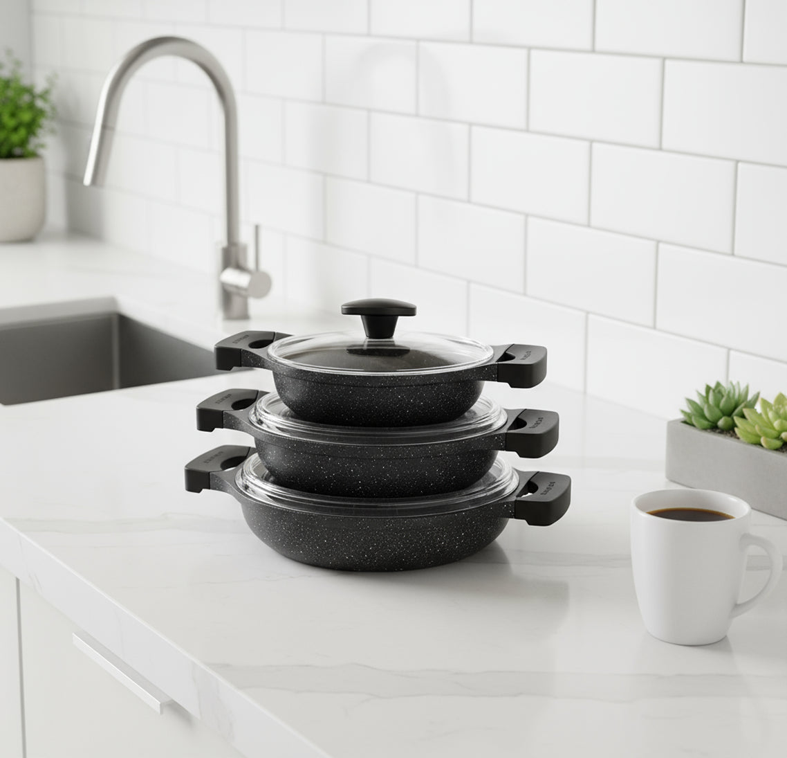 6 Pieces High Quality Shallow Pan Set