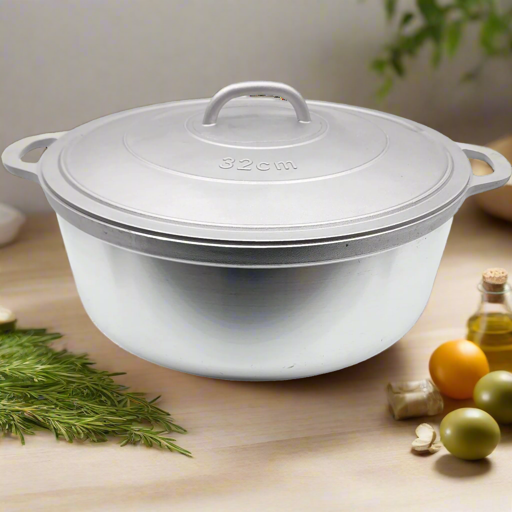 Super Quality Aluminum Caldero / Dutch Oven , Silver