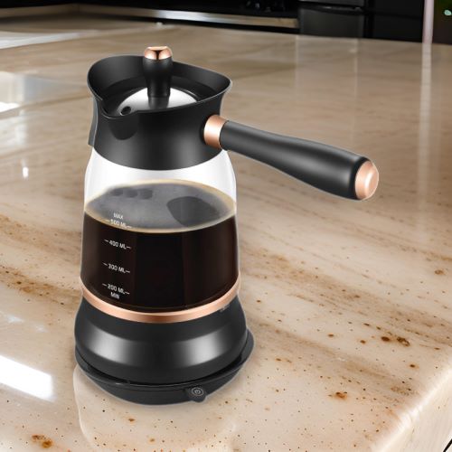 500ML Glass Turkish/Arabic Coffee Maker – Auto Shut-Off, Keep Warm Function, Boil-Dry Protection