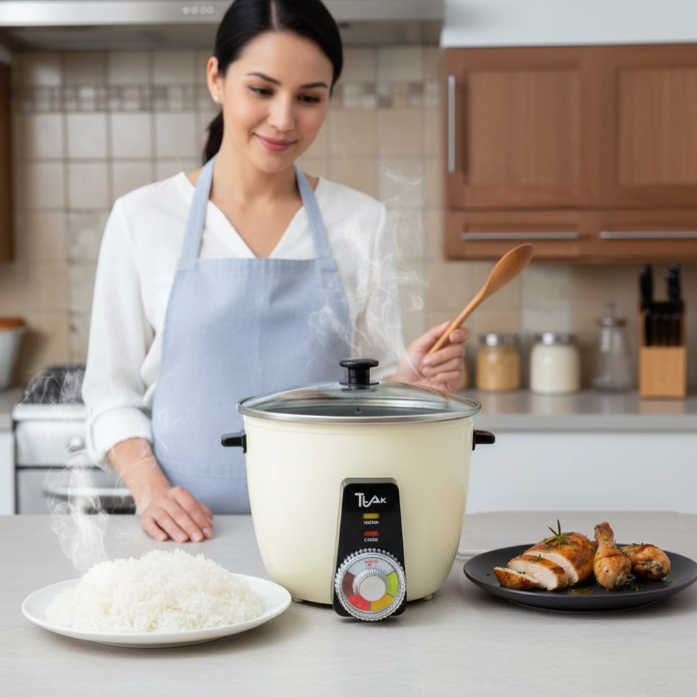 7-Cup Electric Rice Cooker with Keep Warm Function – Nonstick Inner Pot, Compact Size