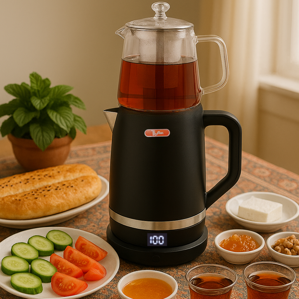 1.8 L Stainless Steel Electric Tea Maker with 1.1 L Glass Teapot