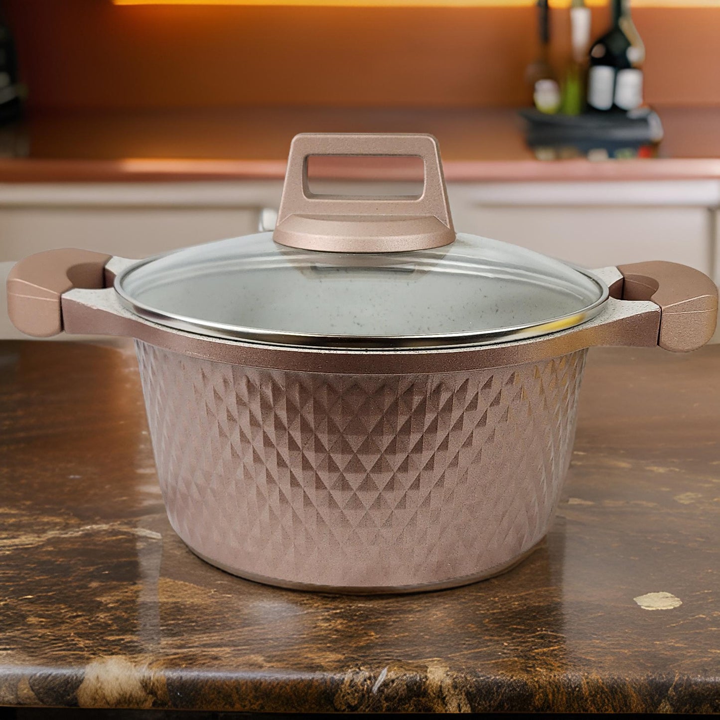 High-Quality Cast Aluminum 28CM Diamond Design Non-Stick