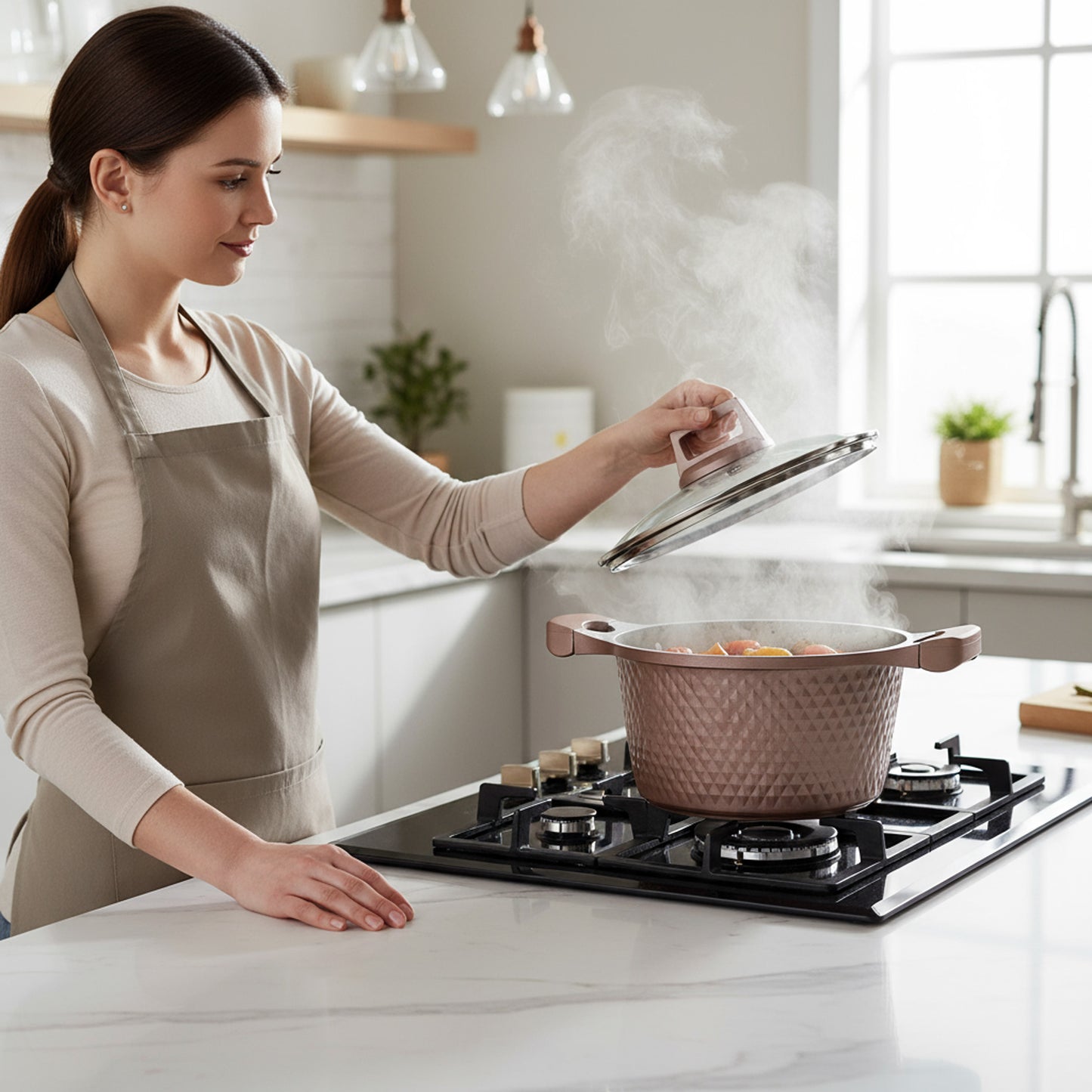 High-Quality Cast Aluminum 28CM Diamond Design Non-Stick