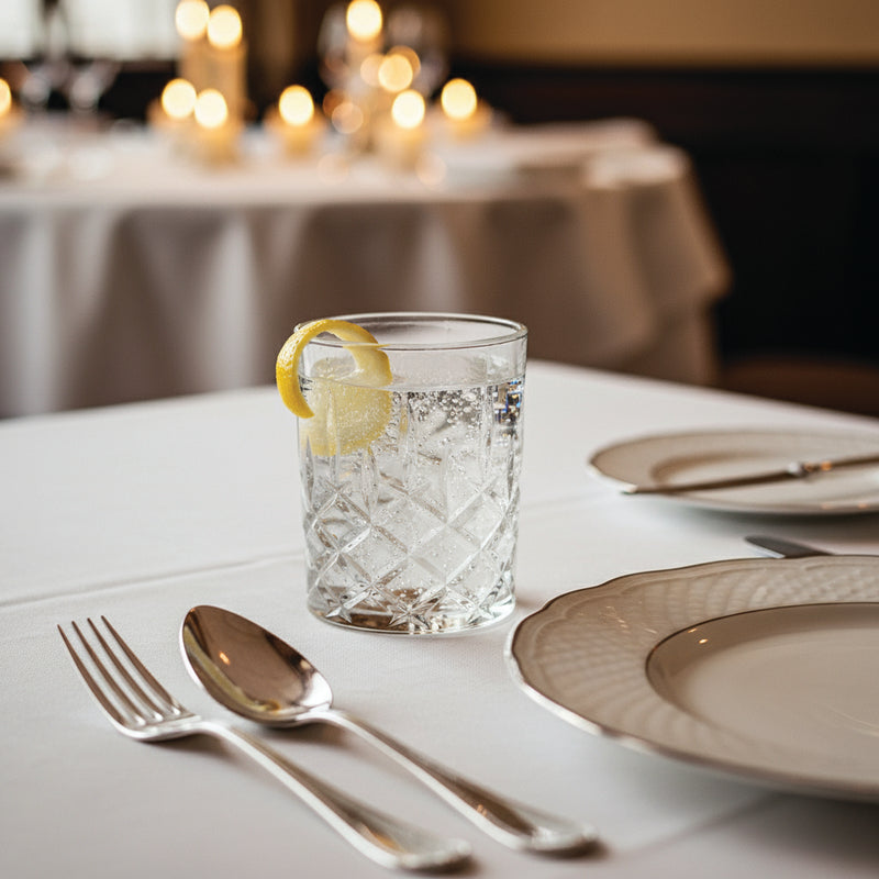 6-Piece Large Glass Cup Set – 343ML Crystal-Cut Drinking Glasses