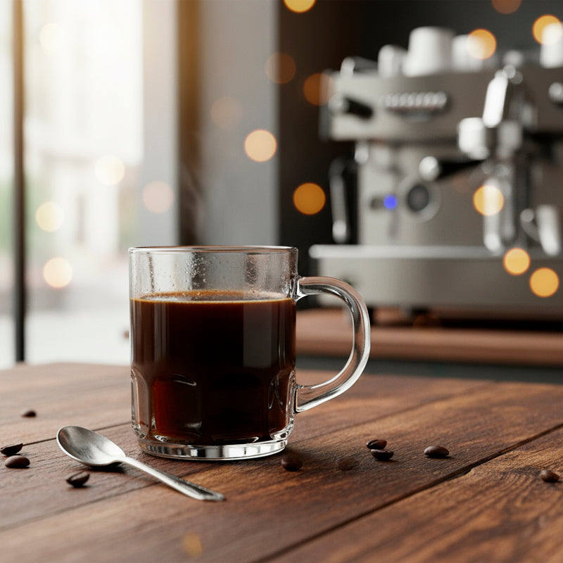 Glass Tea Cup Set (6PC) – 230ML Clear Glass Cups with Handle