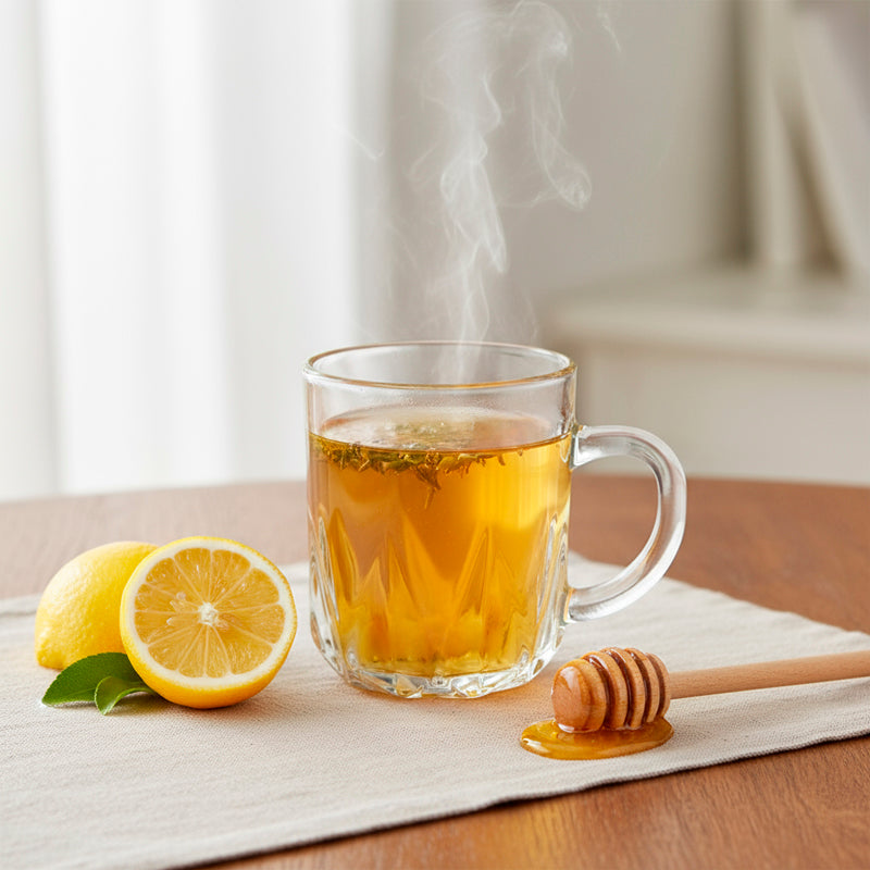 Glass Tea Cup Set (6PC) – 230ML Clear Glass Cups with Handle