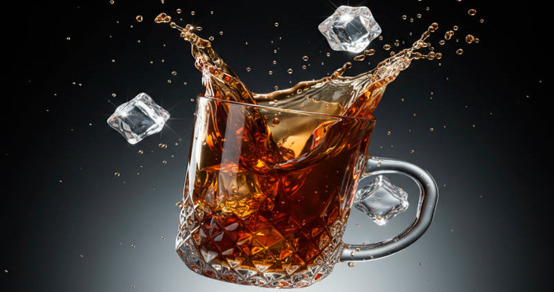Glass Tea Cup Set (6PC) – 230ML Sharp Diamond-Cut Clear Glass Cups with Handle