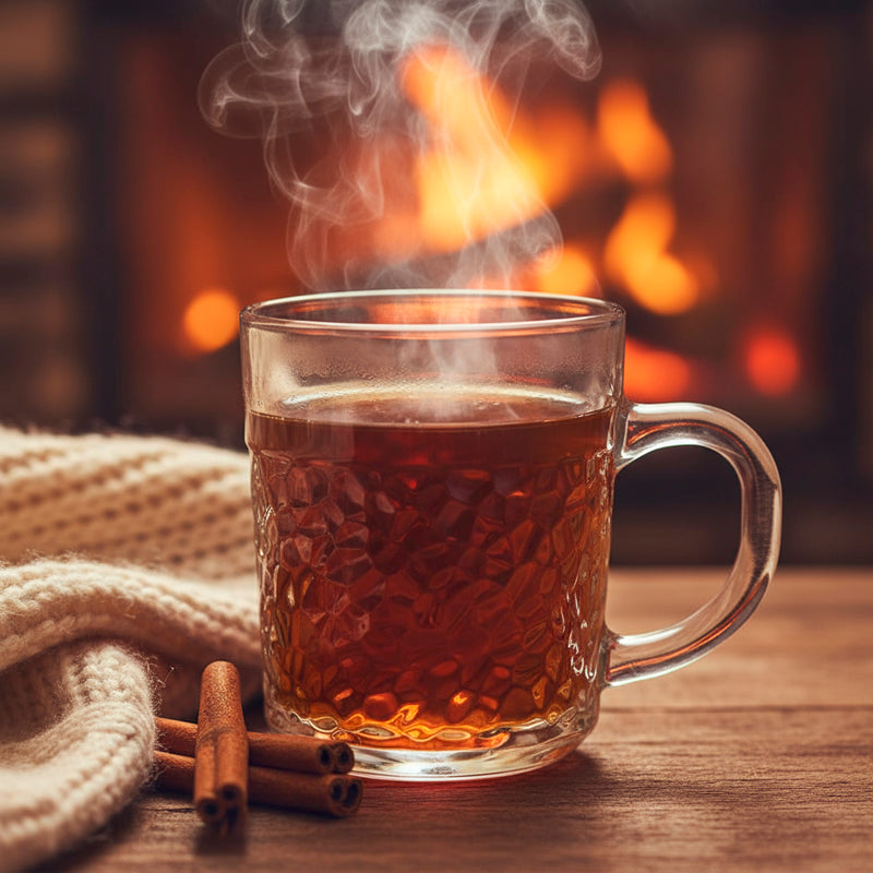 Glass Tea Cup Set (6PC) – 230ML Hammered-Texture Clear Glass Cups with Handle