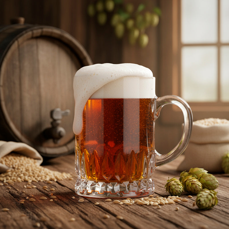 Large Glass Tea Cup Set (2PC) – 350ML Clear Crystal-Style Glass Cups with Handle