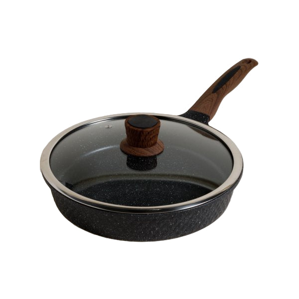 High-Quality Cast Aluminum Fry Pan with Marble Coating