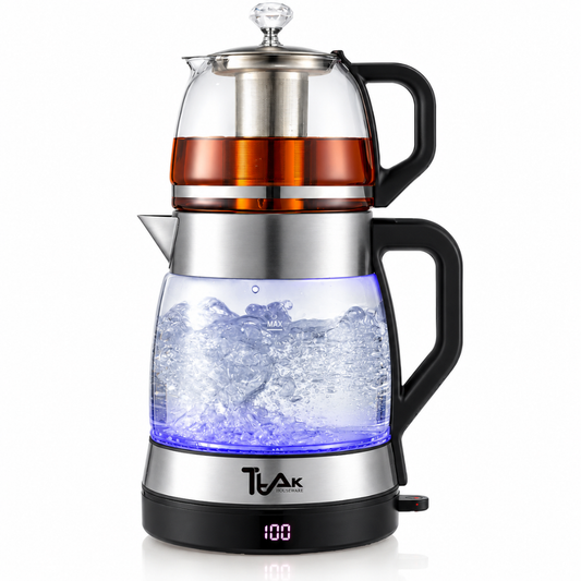 1.8L Electric Glass Tea Maker Set with 1.2L Infuser Teapot