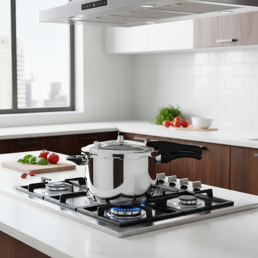 4-Quart Stainless Steel Pressure Cooker – Multi-Safety Design