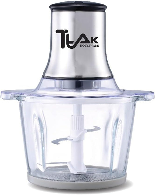 300W Electric Food Processor – 3L Glass Bowl, 4 Sharp Blades for Meat, Vegetables, Fruits & Baby Food