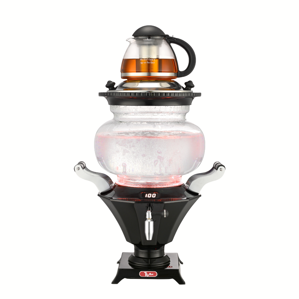 6L Electric Glass Samovar Tea Maker with 1.2L Glass Teapot with Infuser