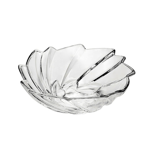 11" Clear Glass Serving Bowl – Elegant Leaf-Shaped Decorative Bowl for Fruit, Desserts & Snacks