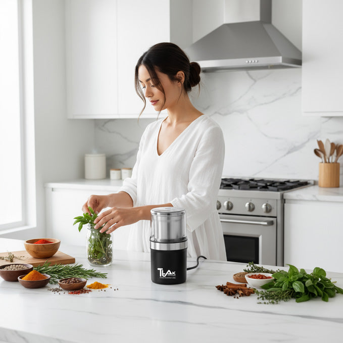 Electric Coffee & Spice Grinder – 200W Motor, Removable Stainless Steel Bowl & Blade