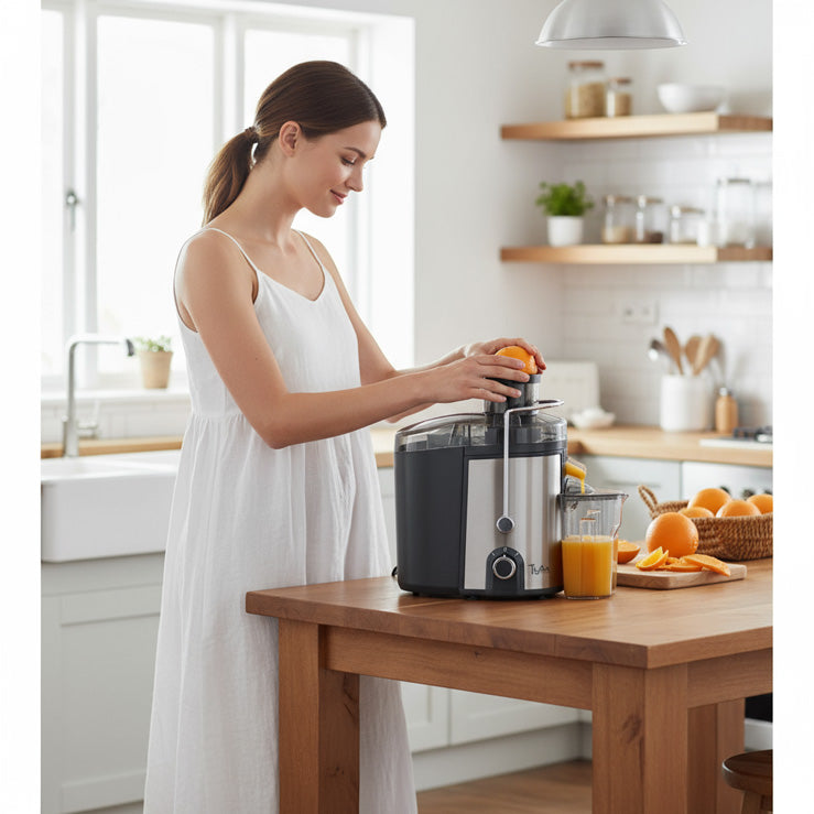 600W Juicer Machine – Centrifugal Juice Extractor with 3” Wide Feed Chute, Dual-Speed, Easy to Clean, Stainless Steel, BPA-Free