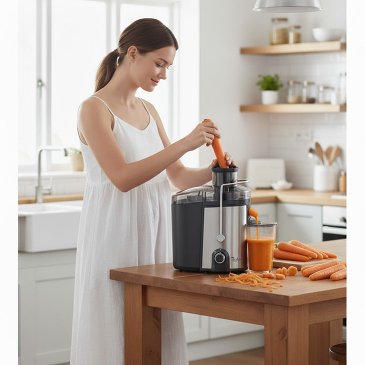 600W Juicer Machine – Centrifugal Juice Extractor with 3” Wide Feed Chute, Dual-Speed, Easy to Clean, Stainless Steel, BPA-Free