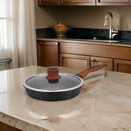 High-Quality Cast Aluminum Fry Pan with Marble Coating