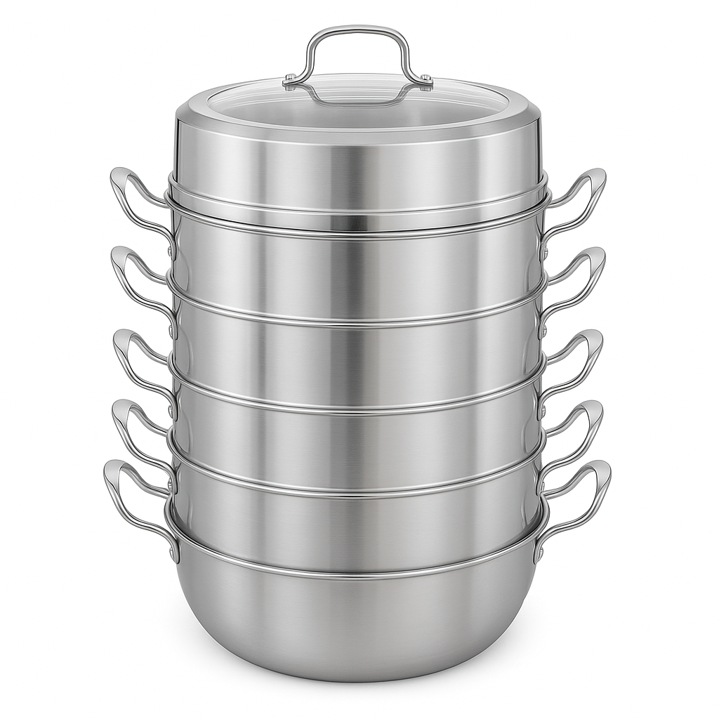 304 Stainless Steel 5-Layer Large Capacity Cookware
