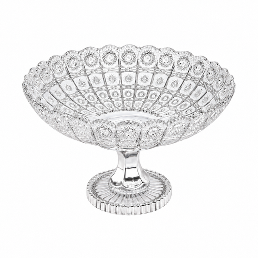 Elegant Clear Glass Pedestal Serving Bowl – Decorative Footed Compote Bowl for Fruit, Candy & Desserts