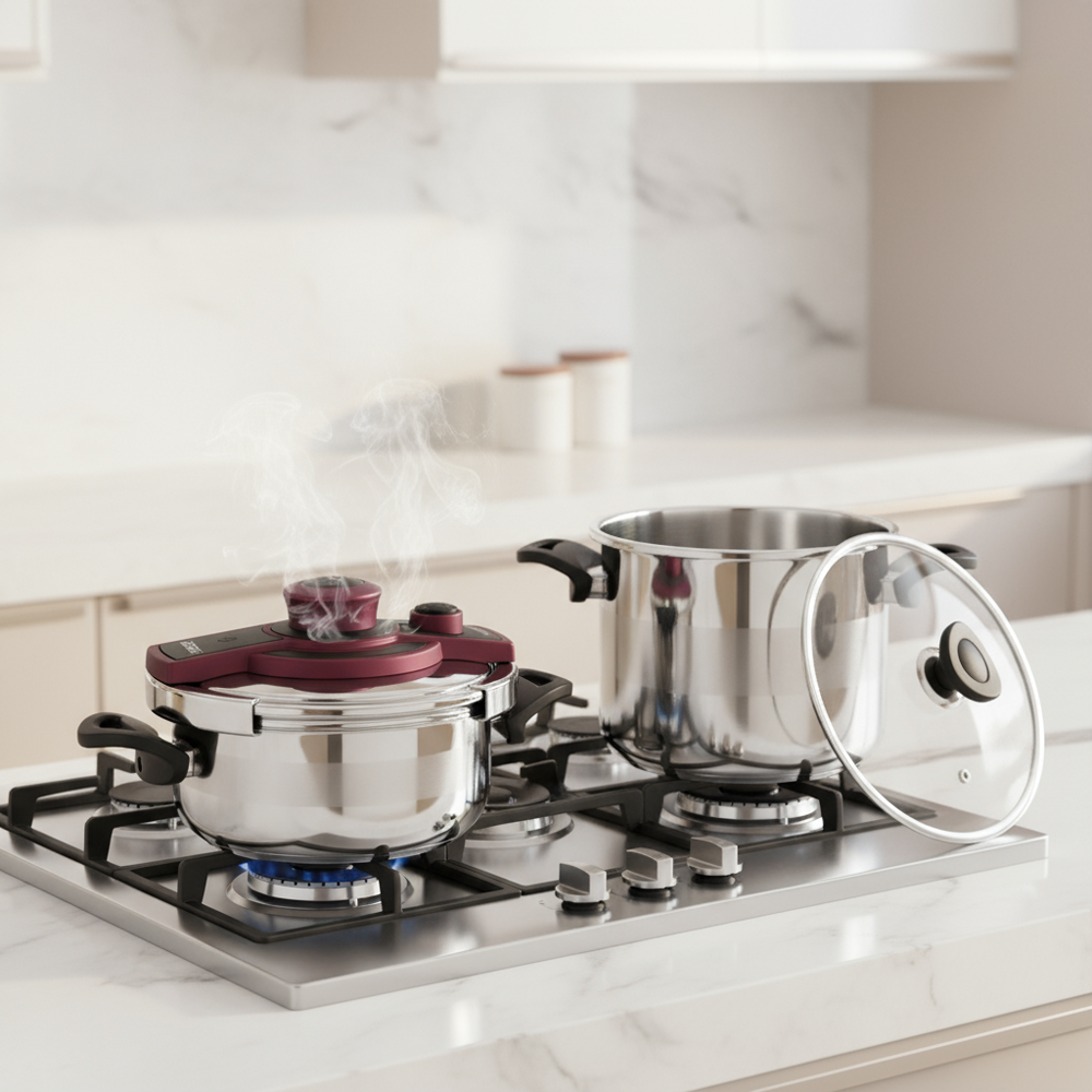 AMBOSS Matik Stainless Steel Pressure Cooker – 3.5L & 7L Duo Set (Made in Türkiye)