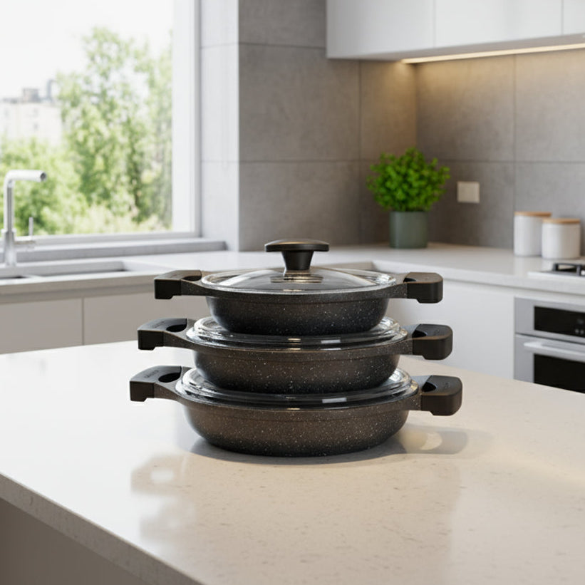 6 Pieces High Quality Shallow Pan Set