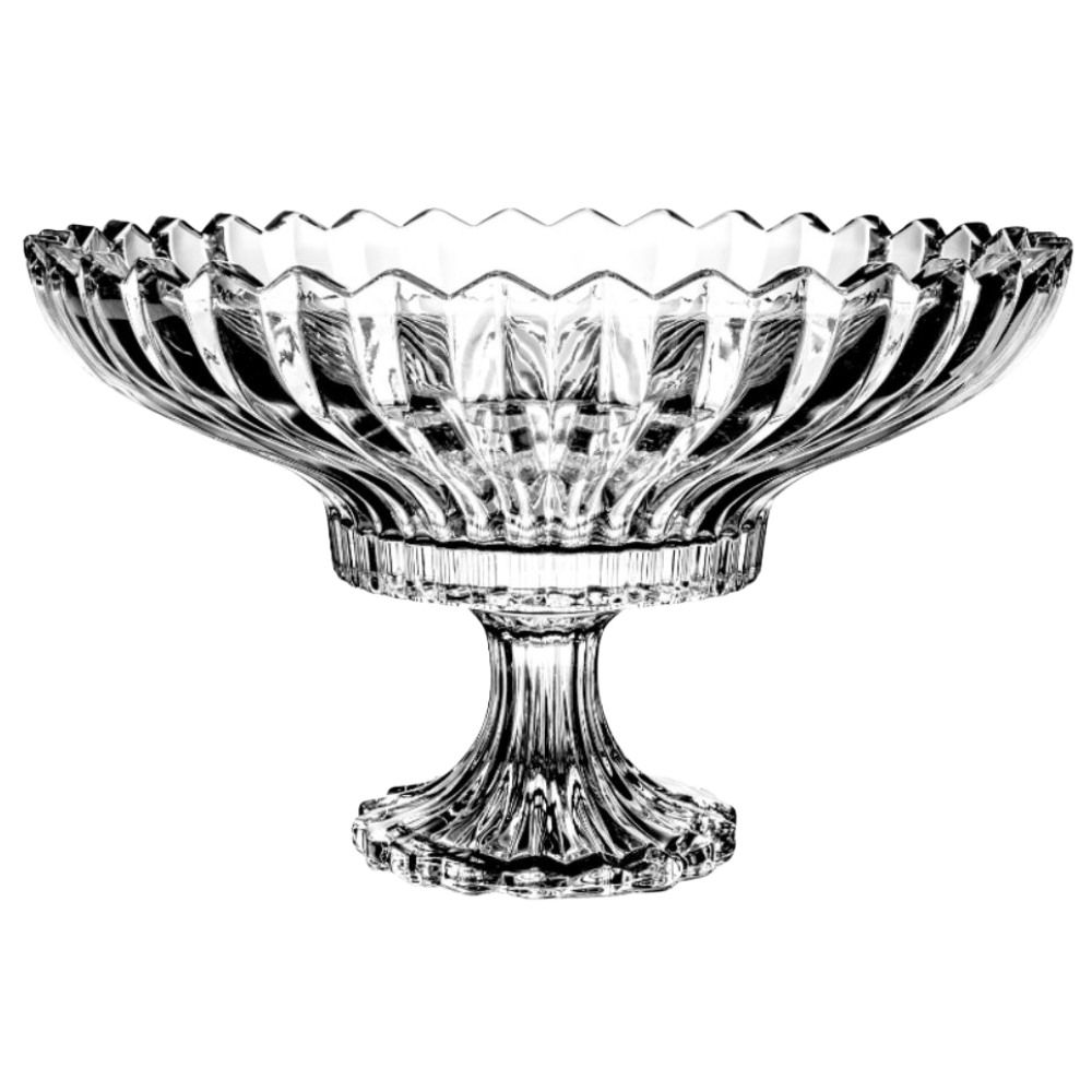 Elegant Clear Glass Pedestal Serving Bowl – Decorative Footed Compote Bowl for Fruit, Candy & Desserts