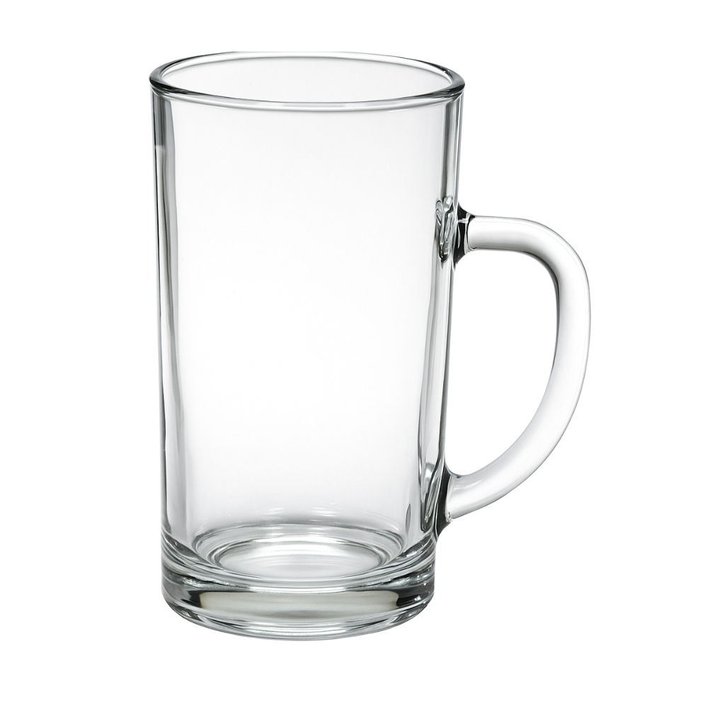 Set of 6 Small British Style Clear Glass Tea Cups with Handles – Elegant & Durable