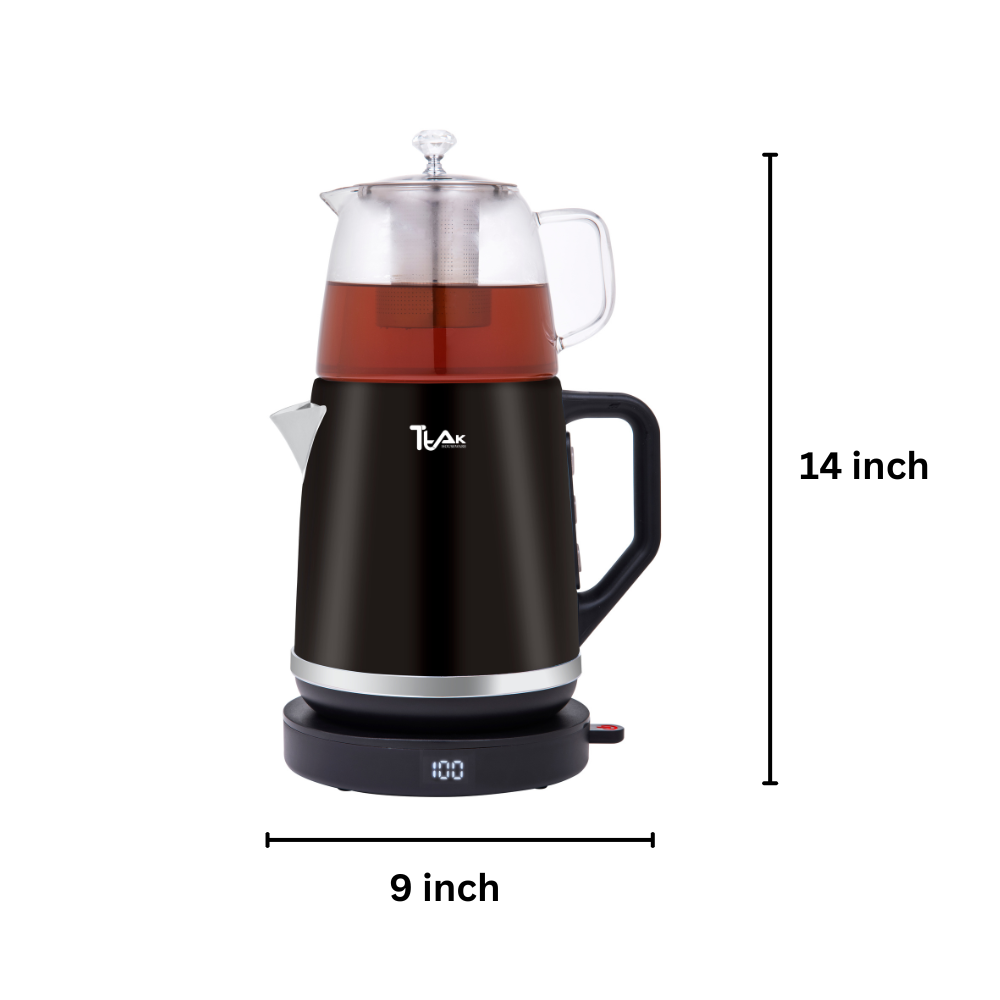 1.8 L Stainless Steel Electric Tea Maker with 1.1 L Glass Teapot