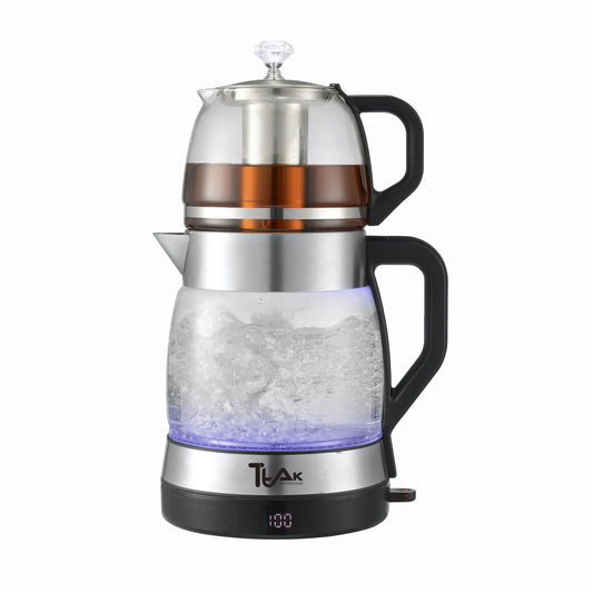 1.8L Electric Glass Tea Maker Set with 1.2L Infuser Teapot
