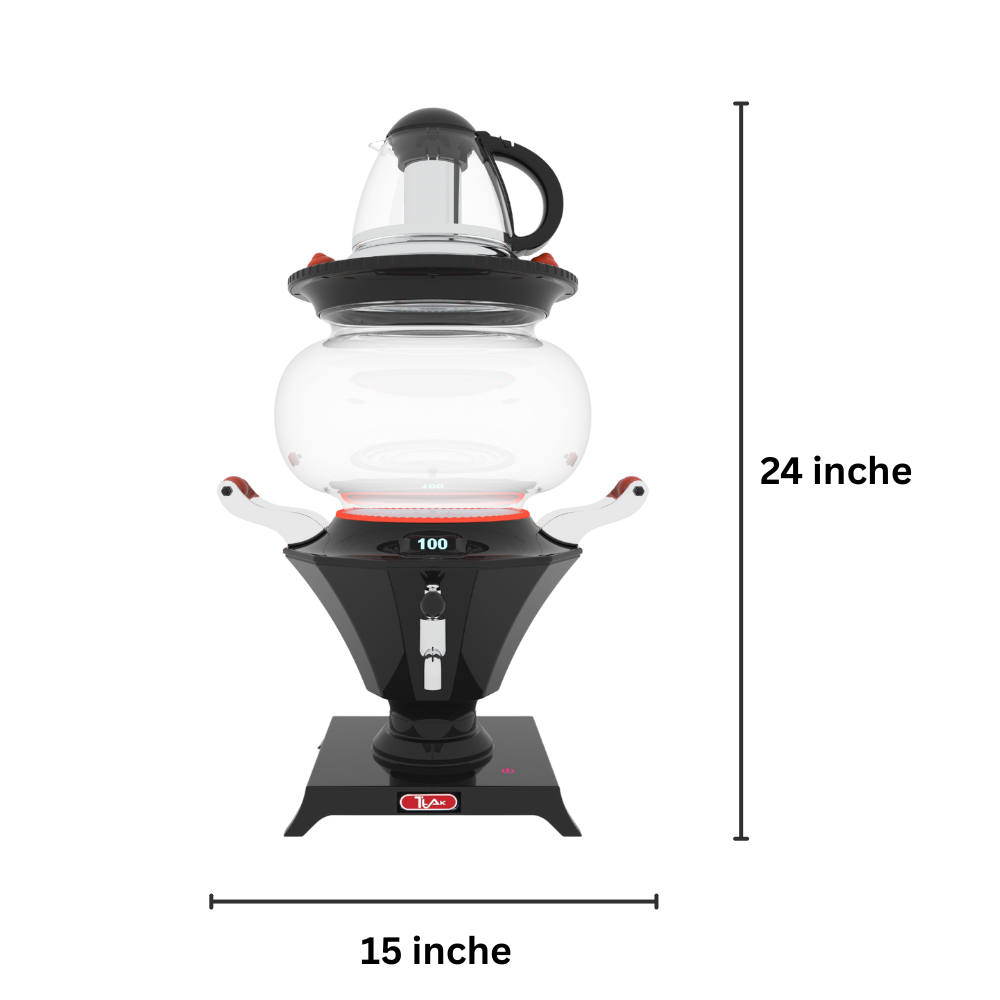 6L Electric Glass Samovar Tea Maker with 1.2L Glass Teapot with Infuser