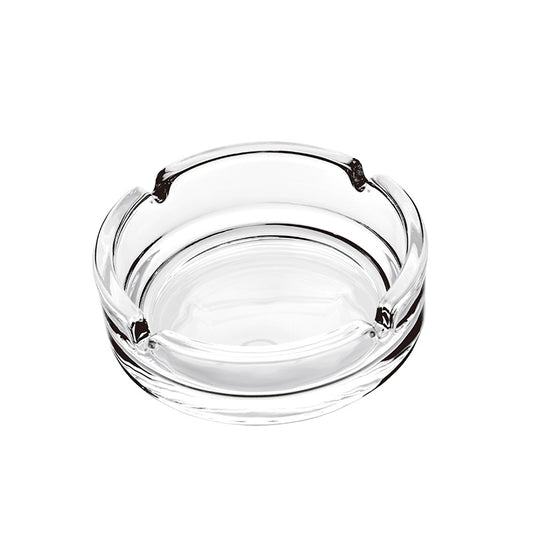 Clear Glass Ashtray – Classic Heavy-Weight Ashtray with 4 Cigarette Rests