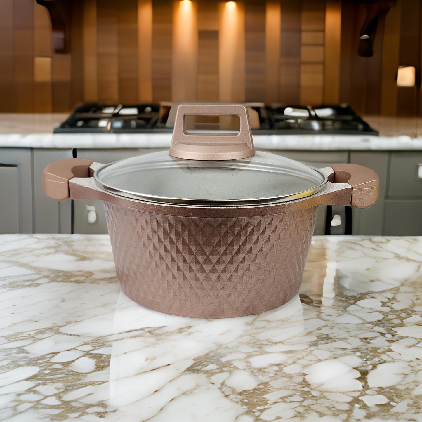 High-Quality Cast Aluminum 24CM Diamond Design Non-Stick
