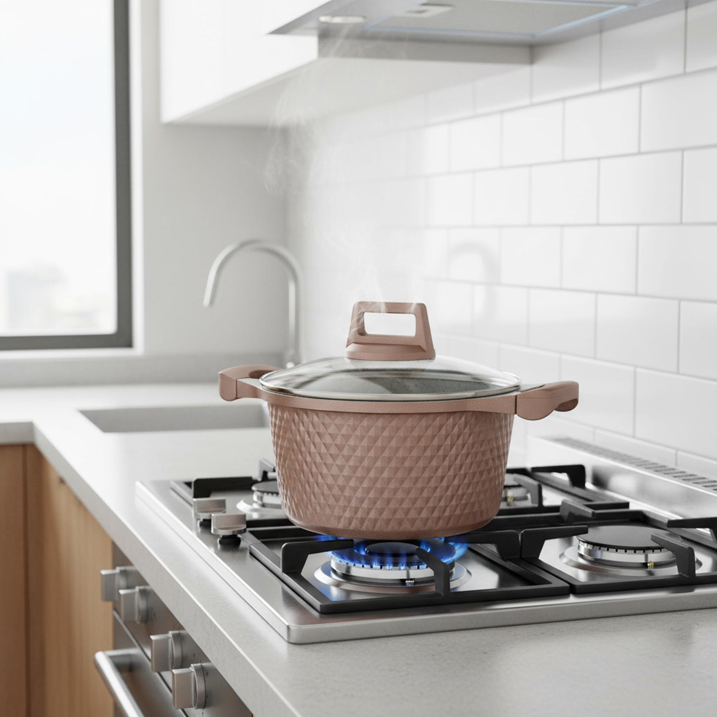 High-Quality Cast Aluminum 24CM Diamond Design Non-Stick