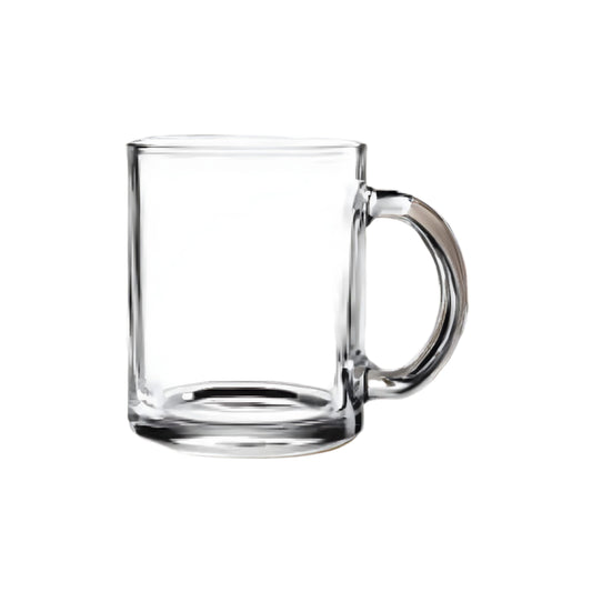 Glass Tea Cup Set (6PC) – 325ML Solid Clear Glass Cups with Handle