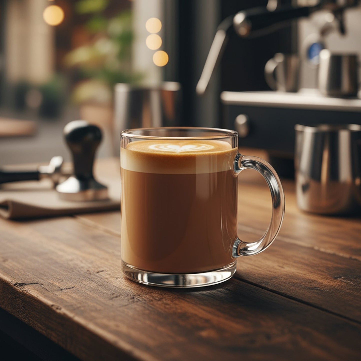 Glass Tea Cup Set (6PC) – 325ML Solid Clear Glass Cups with Handle