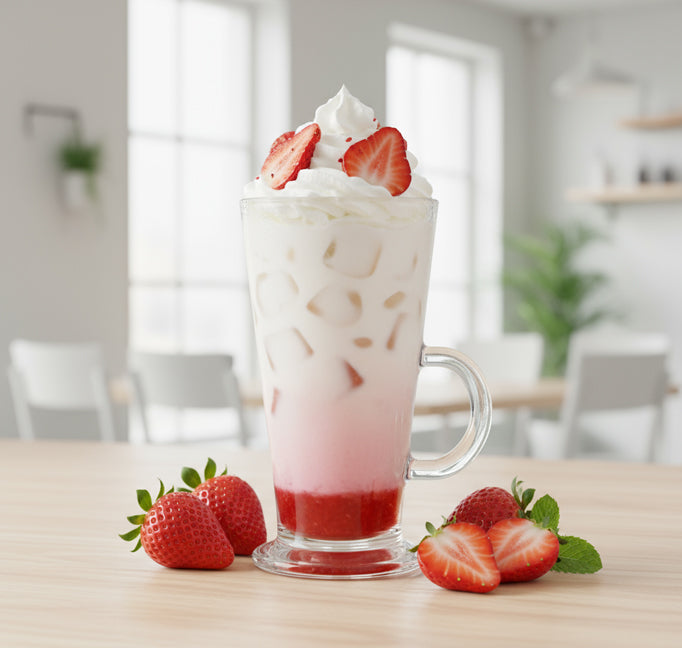 Set of 2 Long Glass Tea Cups with Handles – Clear Heat-Resistant Glass