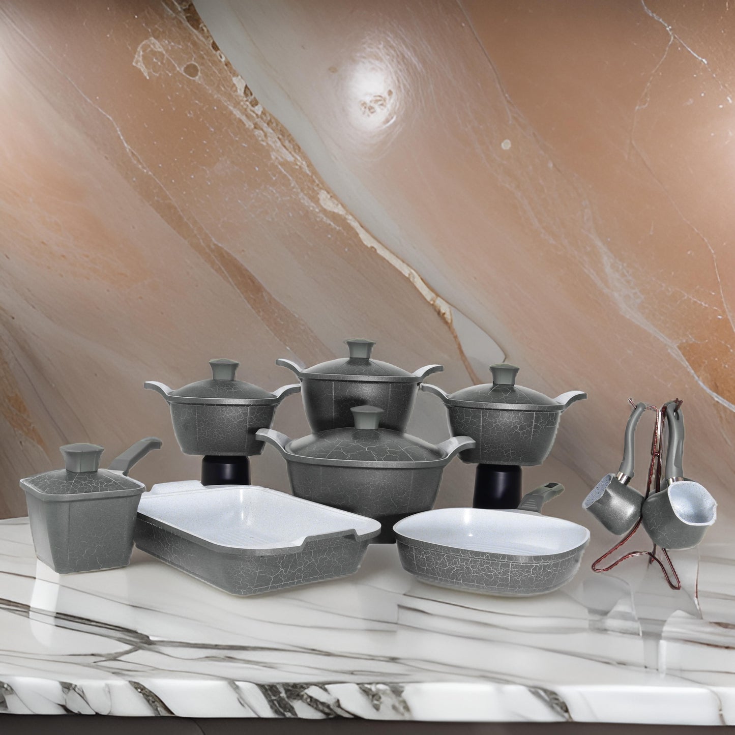 20-Piece High-Quality Cast Aluminum Non-Stick Cookware Set