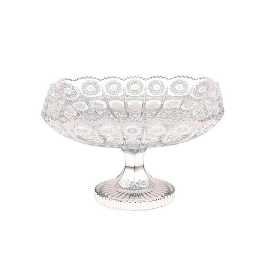 Elegant Glass Pedestal Serving Bowl – Decorative Crystal-Style Footed Bowl for Candy, Fruit & Desserts