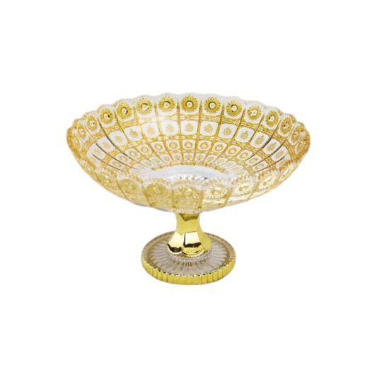 Elegant Glass Pedestal Serving Bowl – Decorative Crystal-Style Footed Bowl for Candy, Fruit & Desserts