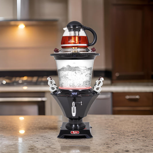Electric Glass Samovar – Smart Boil & Keep Warm, Auto Shut-Off, Glass Teapot with Stainless Steel Infuser