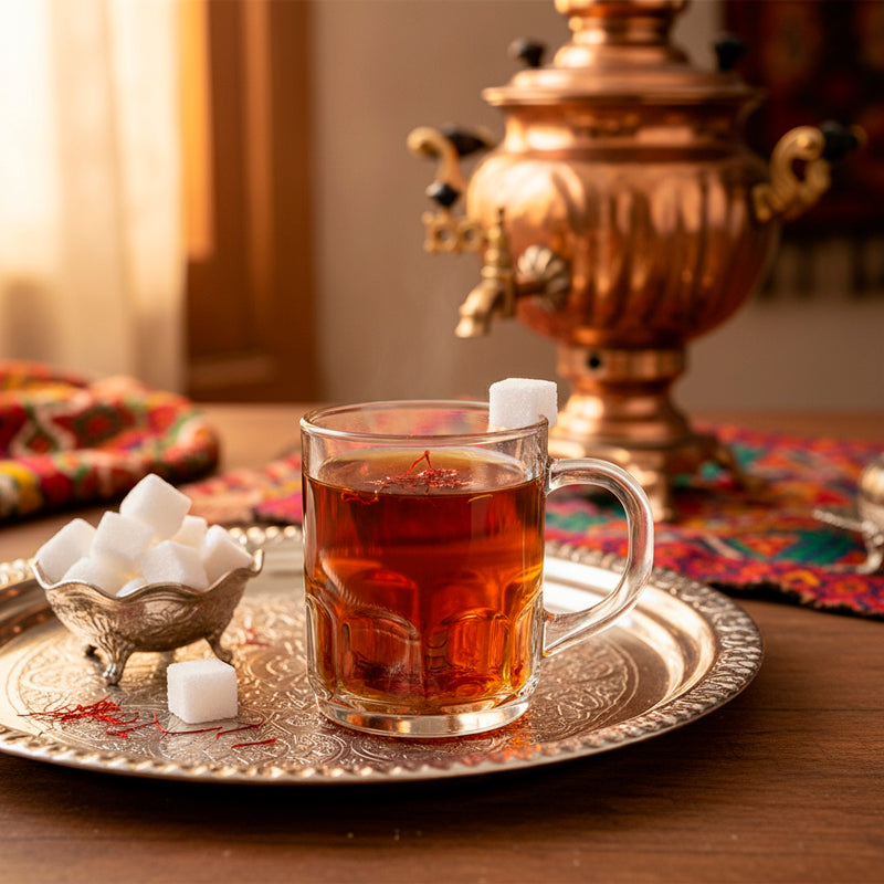 Glass Tea Cup Set (6PC) – 230ML Clear Glass Cups with Handle