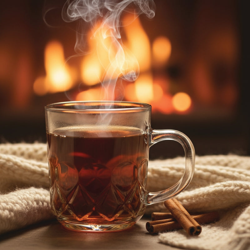 Glass Tea Cup Set (6PC) – 230ML Round Diamond-Cut Clear Glass Cups with Handle