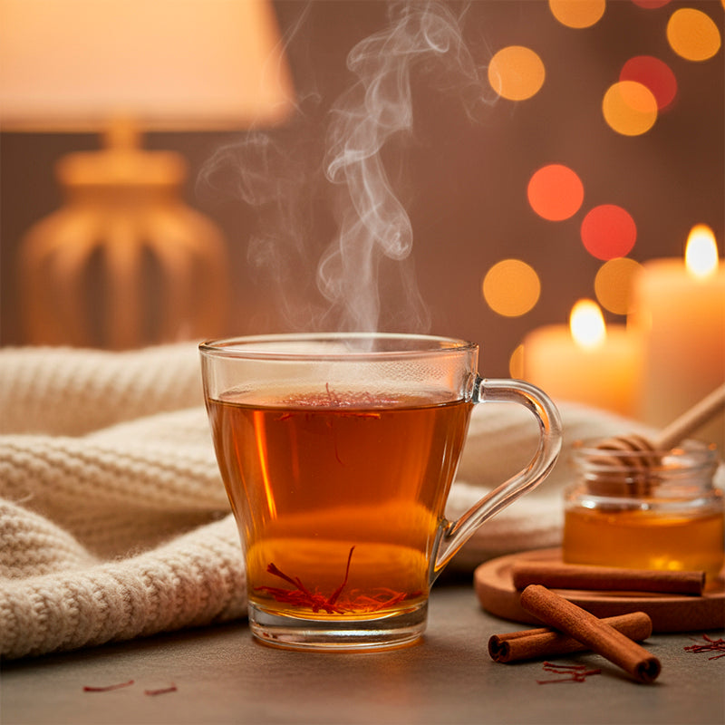 Glass Tea Cup Set (6PC) – 260ML Curved Clear Glass Cups with Handle