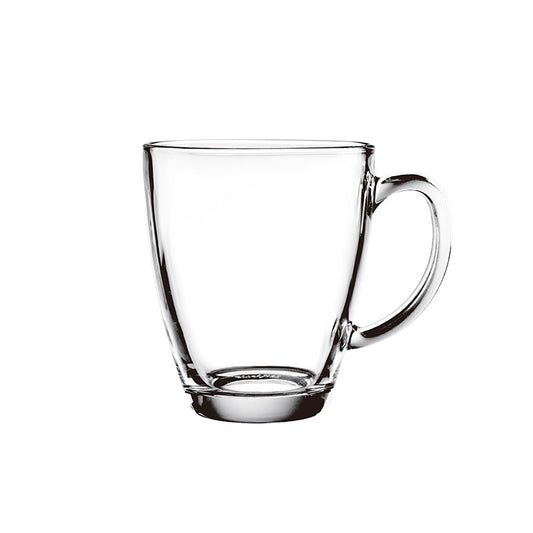 Glass Tea Cup Set (6PC) – 260ML Rounded Clear Glass Cups with Handle