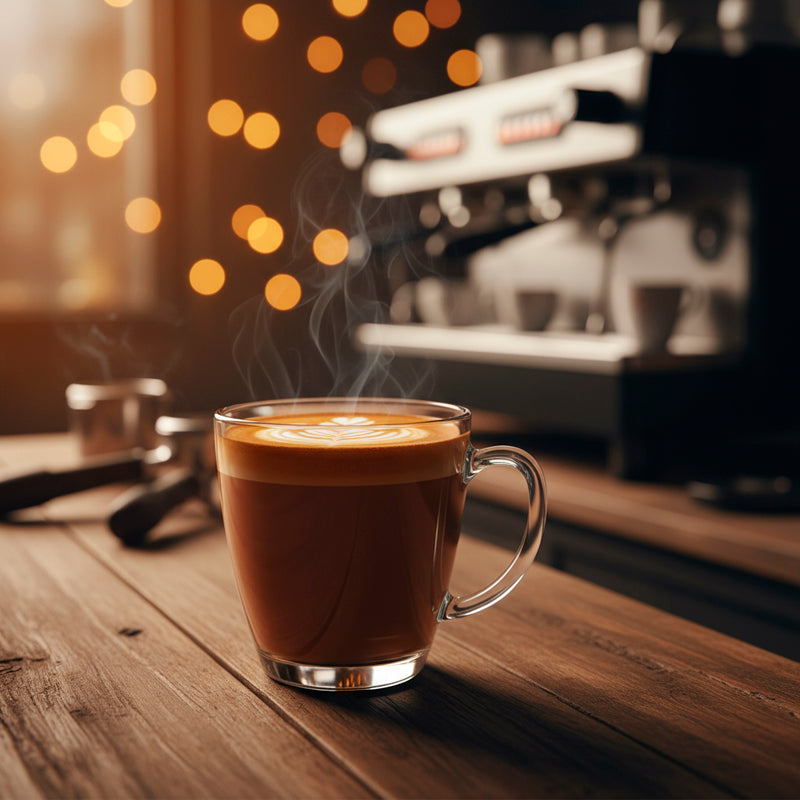 Glass Tea Cup Set (6PC) – 377ML Large Clear Glass Cups with Handle