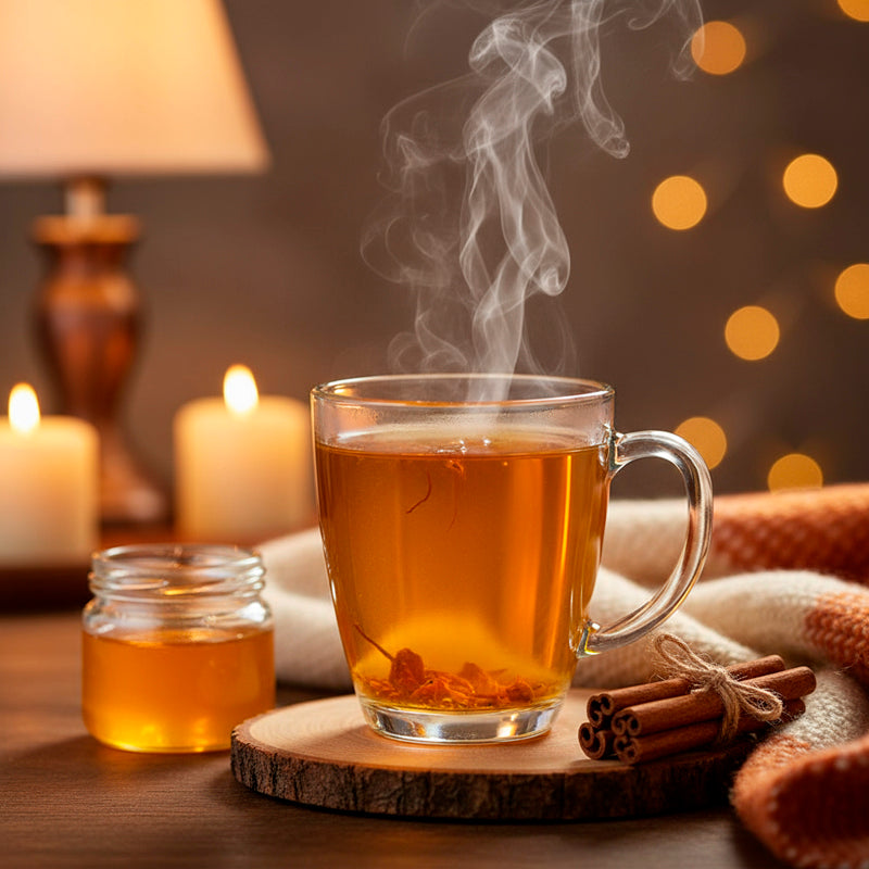 Glass Tea Cup Set (6PC) – 377ML Large Clear Glass Cups with Handle